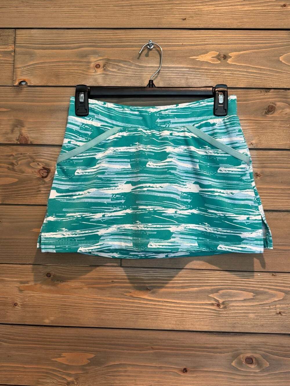 Soybu Lotus Fit Teal Abstract Brushstroke Print Skort Size XS